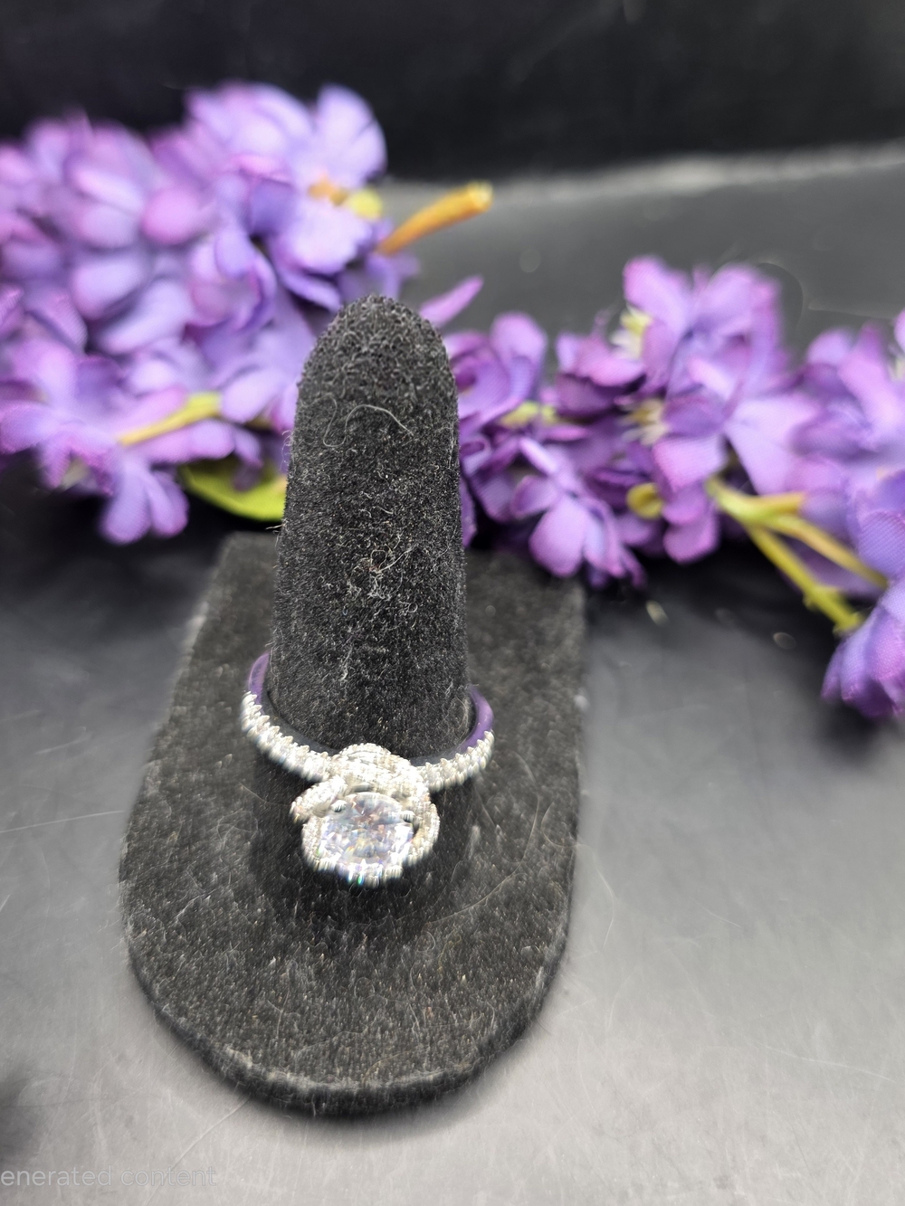 Brilliant White Halo CZ Ring in Silver Tone